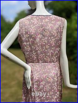 Beautiful Classic Floral Print Vintage 1920's Silky Slip Dress
