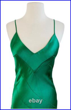 Beautiful Green Silk Vintage S/S 2004 Roberto Cavalli Maxi Slip Dress Mermaid