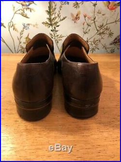 Bellesco Sito ARTIOLI Vintage Leather Brown Handmade Slip On Italian Shoes 10 UK