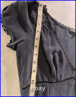 Betsey Johnson Dress Vintage Y2k 90's Grunge Goth Babydoll Milkmaid Black Sz4