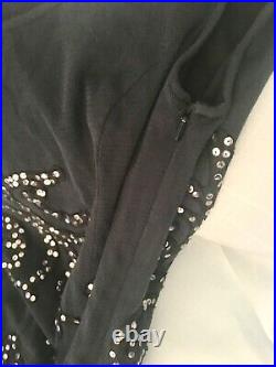 Betsey Johnson Evening Dres Rare Stretch Cotton Vintage Sleeveles Sequins Size S