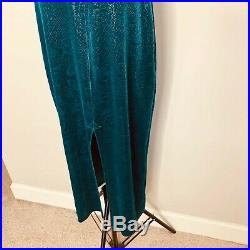 Betsey Johnson New York Slip Maxi Dress Velvet Burnout Floral Stretch SZ P