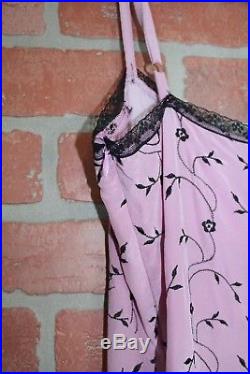 Betsey Johnson New York Vtg 90's Purple & Black Floral Lace Slip Dress Size 4