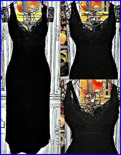 Betsey Johnson VINTAGE Dress Black Stretch Evening Cocktail Party Slip S 2 4 6