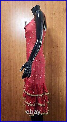 Betsey Johnson Vintage 90s Y2K Silk Ruffled Dress Exquisite