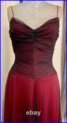 Betsey Johnson Vintage Dress Gown Red Black Mesh Goth Valentines FairyY2K S/XS