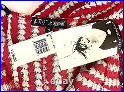 Betsey Johnson Vintage Slip Dress NWT 90's Red? Black White Ruffle Trim M
