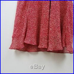 Betsey Johnson Vintage Slip Dress Red White Polka dot Lace Print Size 8