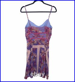 Betsey Johnson Vintage Slip Dress Size 10 Y2k 90's Purple Paisley