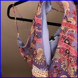 Betsey Johnson Vintage Slip Dress Size 10 Y2k 90's Purple Paisley