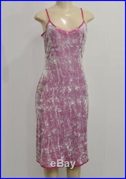 Betsey Johnson Vintage Slip Dress Size Medium M Crushed Velvet Lilac NWT