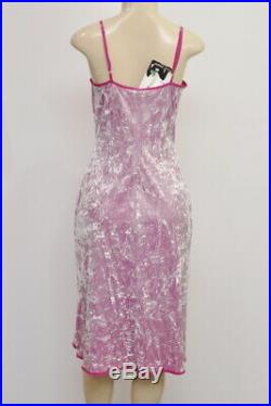 Betsey Johnson Vintage Slip Dress Size Medium M Crushed Velvet Lilac NWT