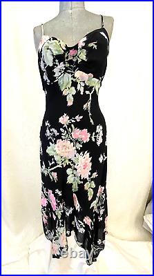 Betsey Johnson Vintage Slip Dress? Y2k 2000's Floral Fairy Hankerchief Hem 6