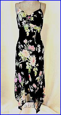 Betsey Johnson Vintage Slip Dress? Y2k 2000's Floral Fairy Hankerchief Hem 6
