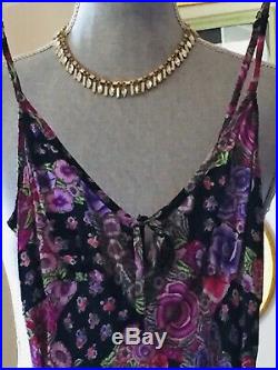 Betsey Johnson Vtg 90s Silk Floral Slip Dress NWT XXS P 00