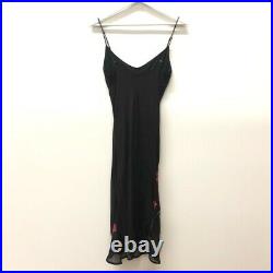 Betsey Johnsons Vintage 90s Silk Slip Sequin Dress Size 8