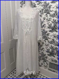 Blanche by Bridal Robe And Slip Gown Nylon Lace Peignoir Lingerie