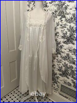 Blanche by Bridal Robe And Slip Gown Nylon Lace Peignoir Lingerie