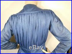 Blue Draped Silk Jersey Fabric Vintage RADLEY Midi Dress & Slip UK 14