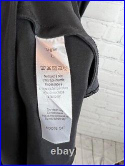 CHANTAL THOMASS Collection Pleasure silk black white collar vintage slip dress L