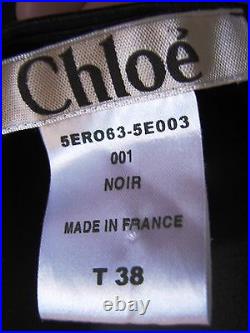 CHLOE SILK DRESS black Vintage PHOEBE PHILO RUNWAY T38 S M 6 8 COLLECTOR! LBD