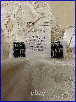 CHRISTIAN DIOR 1970s White Slip Dress With Flower Print. Lace Insers Very Sexi