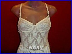 CHRISTIAN DIOR VINTAGE 70's Ivory Rose Lace and satin Slip Dress Sz Small