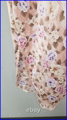 COA Christian Dior Vintage Floral Lingerie Nightgown Maxi SlipDress Lace Sz M^