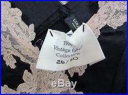 COLLETTE DINNIGAN Sz L 10 Vintage Lace Series Black Slip 1930's Dress NWT RARE