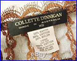 COLLETTE DINNIGAN Vintage Lace Trim Spaghetti Strap Slip Dress XS Mint Condition