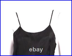 COMME DES GARCONS Vintage Black Sateen Asymmetrical Midi Sheath Dress L