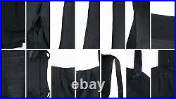 COUTURE c. 1920s Black Chiffon Silk Beige Lace Pintuck Flapper Dress Slip Set L