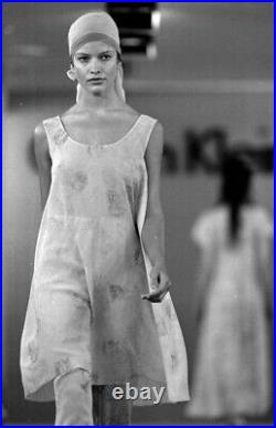 Calvin Klein Collection Vintage Spring 1993 Beige Floral Grunge Slip Dress M