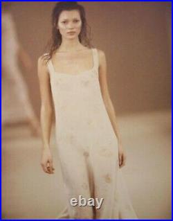 Calvin Klein Collection Vintage Spring 1993 Beige Floral Grunge Slip Dress M