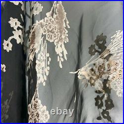 Cameron Blake Black Beaded Silk Chiffon Long Slip Dress & Scarf Y2K Vintage Sz 6