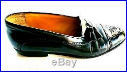 Caporicci Loafers Black Mens Leather Tassels Slip On Dress VTG Size 11M EU 44