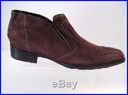 Carlo Ventura vintage Italian mens brown suede slip on shoes size 45