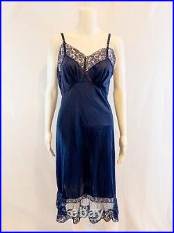 Carter's Du Pont Nylon and Lace Navy Full Slip 36 Average, Slip Dress