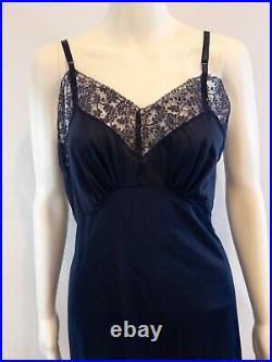 Carter's Du Pont Nylon and Lace Navy Full Slip 36 Average, Slip Dress