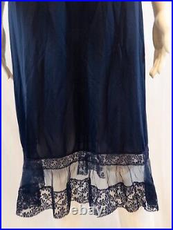 Carter's Du Pont Nylon and Lace Navy Full Slip 36 Average, Slip Dress