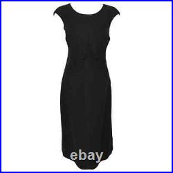 Chanel Dress Vtg Black Silk Sheath EU 44 US 14/L Cap Sleeves Ruched Bodice Lined