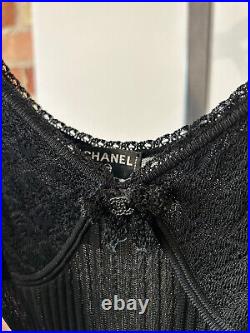 Chanel S/s 2008 Vintage Black Slip Dress Karl Lagerfeld Size Us 6/ Fr 38 / M