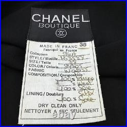 Chanel Vintage Black Wool & Silk Chiffon Jacket & Dress Set