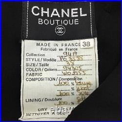 Chanel Vintage Black Wool & Silk Chiffon Jacket & Dress Set