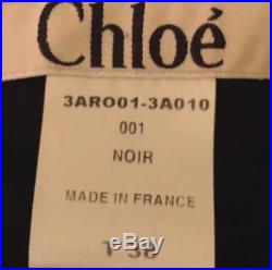 Chloe Vintage Black Silky 1990s Slip Dress With Sheer Geometric Panel Neck Line