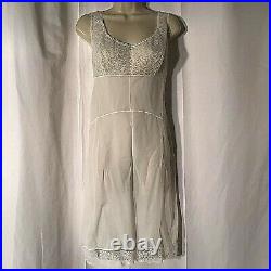 Christian Dior Bergdorf Goodman White Ivory Lace Bust Trim Slip Dress Gown 36