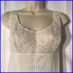 Christian Dior Bergdorf Goodman White Ivory Lace Bust Trim Slip Dress Gown 36