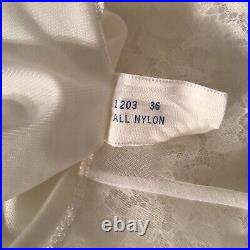 Christian Dior Bergdorf Goodman White Ivory Lace Bust Trim Slip Dress Gown 36