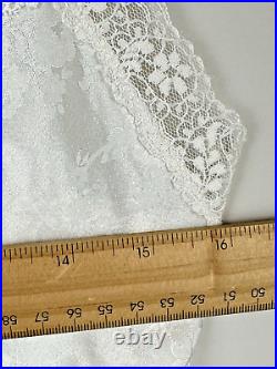 Christian Dior Vintage Slip Dress Size XS Ivory Satin Lace Lingerie Floral Print