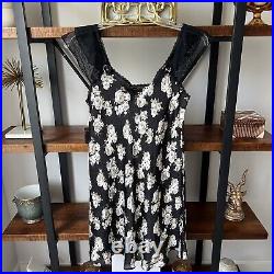 Christian Dior Vintage Y2K Floral Slip Dress With Lace Women's Size Small